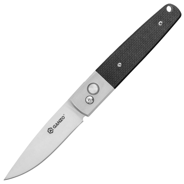 Нож складной Ganzo G7211 (длина: 200мм, лезвие: 85мм, сатин), черный - изображение 1