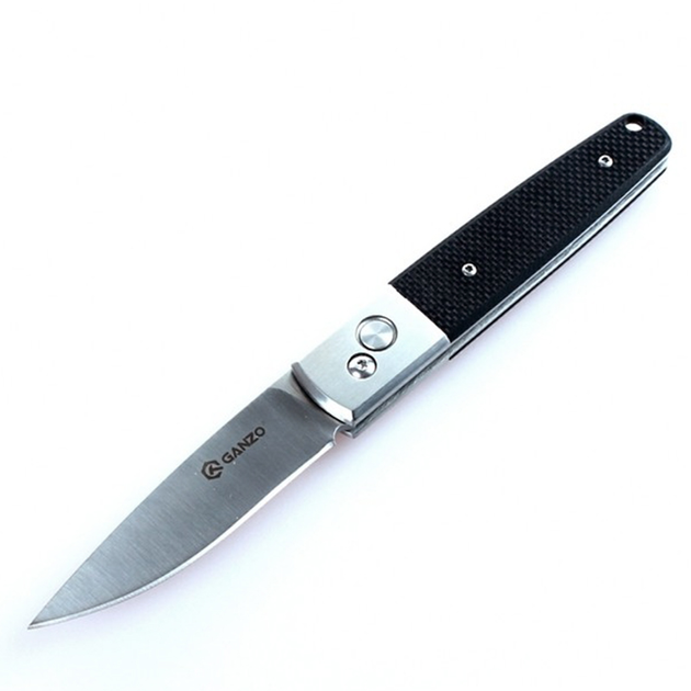Нож складной Ganzo G7211 (длина: 200мм, лезвие: 85мм, сатин), черный - изображение 2