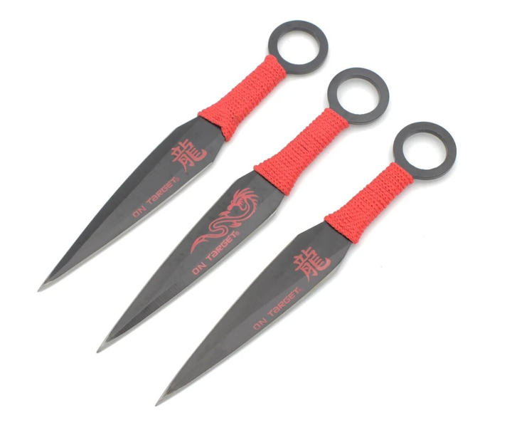 Ножі метальні (кунаі) RED DRAGON комплект 3 в 1 - зображення 2