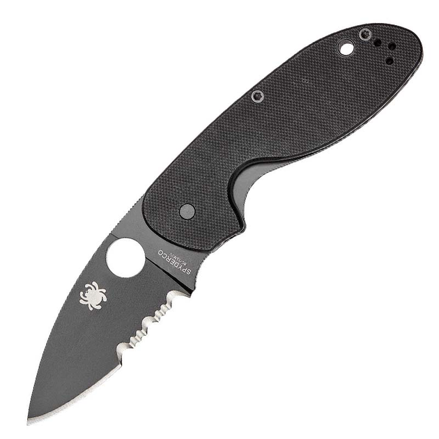 Ніж складаний Spyderco Efficient полусеррейтор (довжина 180мм, лезо: 76мм, чорне), чорний - зображення 1