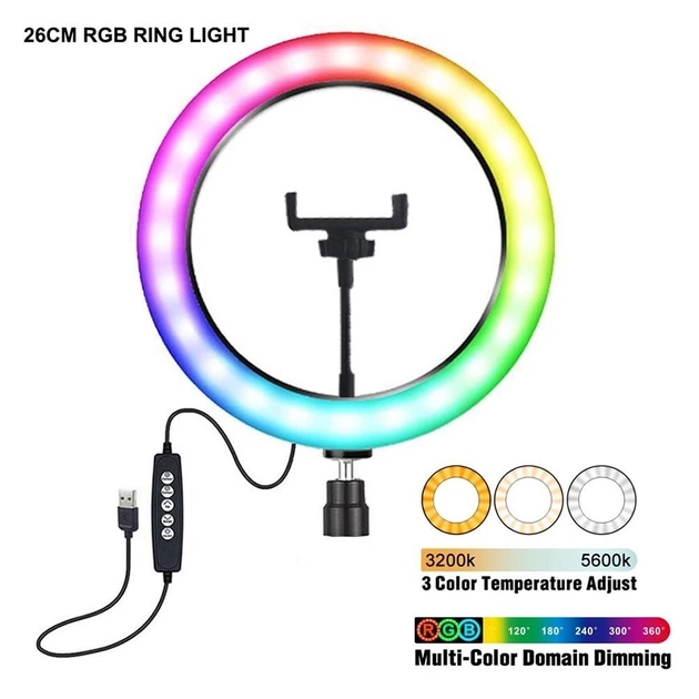 Кольцевая лампа RGB 26см + штатив 2м + блютуз пульт - изображение 3