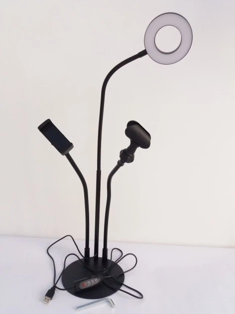 Набор блогера 3 в 1 гибкий штатив с Led кольцом+держатели для телефона и микрофона - изображение 3
