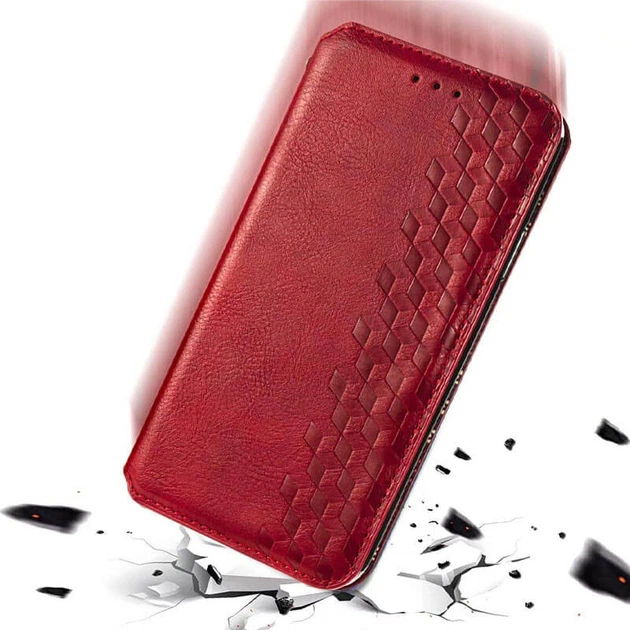 Кожаный чехол-книжка GETMAN Cubic (PU) для Xiaomi Redmi Note 9 / Redmi 10X Красный - изображение 7