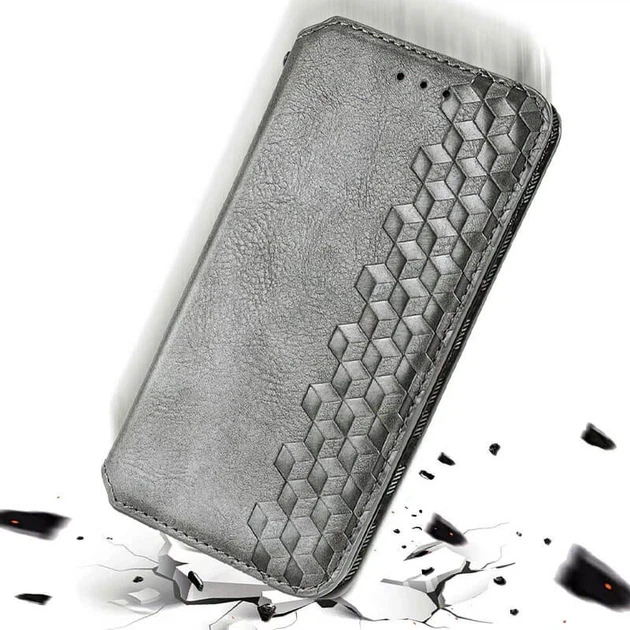 Шкіряний чохол книжка GETMAN Cubic (PU) для Xiaomi Poco X3 NFC Сірий - зображення 5