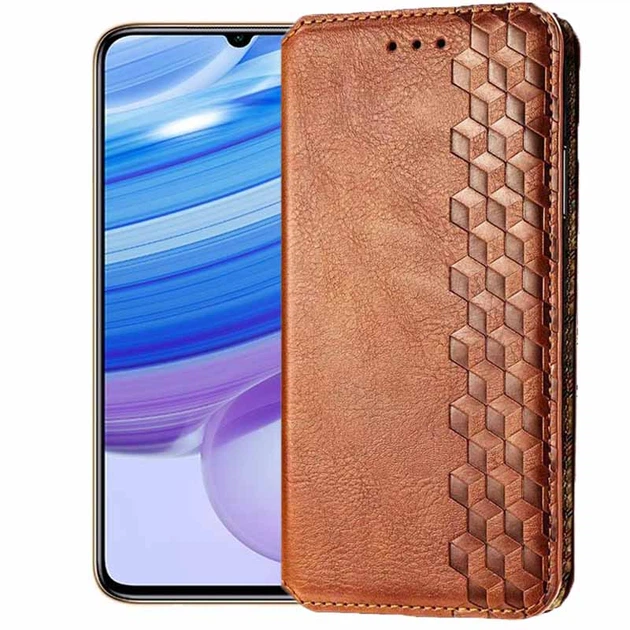 Шкіряний чохол книжка GETMAN Cubic (PU) для Xiaomi Redmi Note 9 / Redmi 10X Коричневий - зображення 5