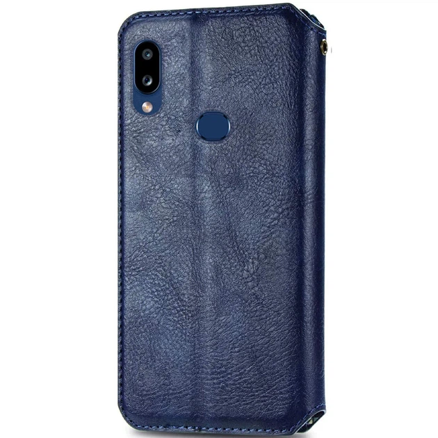 Кожаный чехол-книжка GETMAN Cubic (PU) для Samsung Galaxy A10s Синий - изображение 2