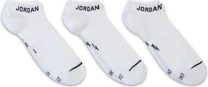 Баскетбольні шкарпетки(3 пари) Jordan Jumpman Dri-Fit No-Show 3PPK(SX5546-100(DX9656-100)) S Білий - зображення 3