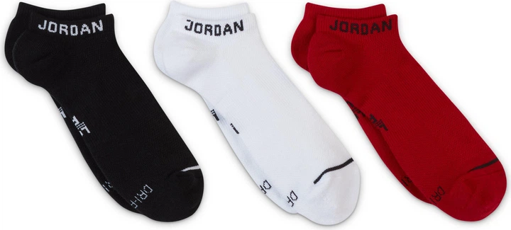 Баскетбольні шкарпетки (3 пари) Jordan Jumpman Dri-Fit No-Show 3PPK(SX5546-011) M Чорний/Білий/Червоний - зображення 4