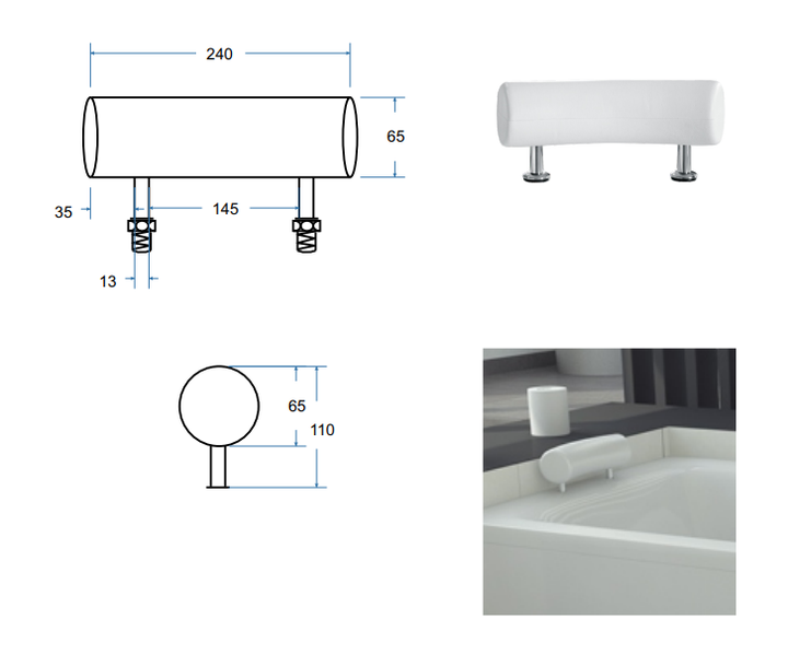 Ванна Besco TALIA 110x70 + обудова 110 і 70см + ніжки (WAT-110-PK) - изображение 9
