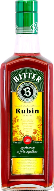 Настоянка На травах Rubin Bitter 0.5 л 38% (4820136352530) - зображення 1