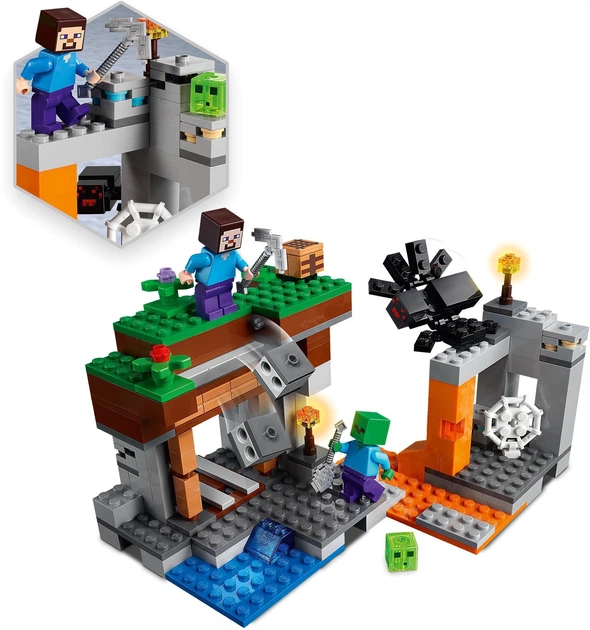 Zestaw klocków LEGO Minecraft Opuszczona kopalnia 248 elementów (21166) - obraz 9