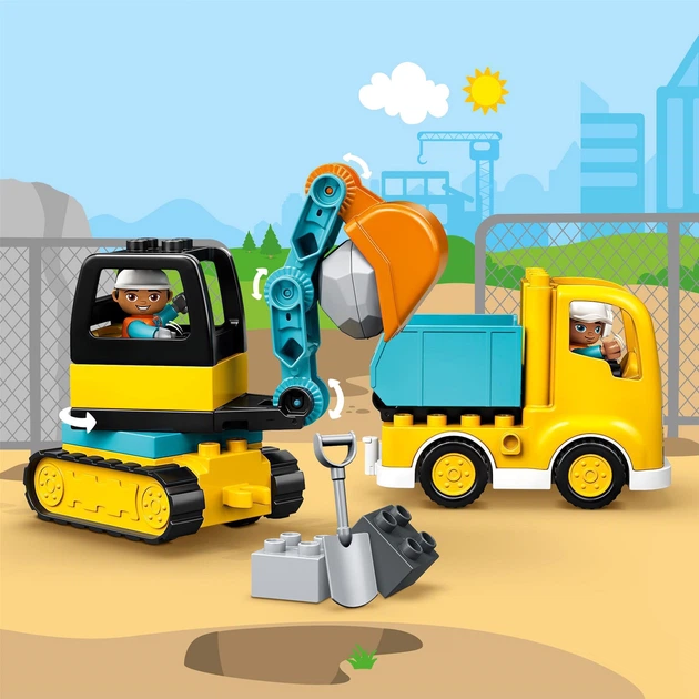 Zestaw klocków LEGO DUPLO Town Ciężarówka i koparka gąsienicowa 20 elementów (10931) - obraz 4