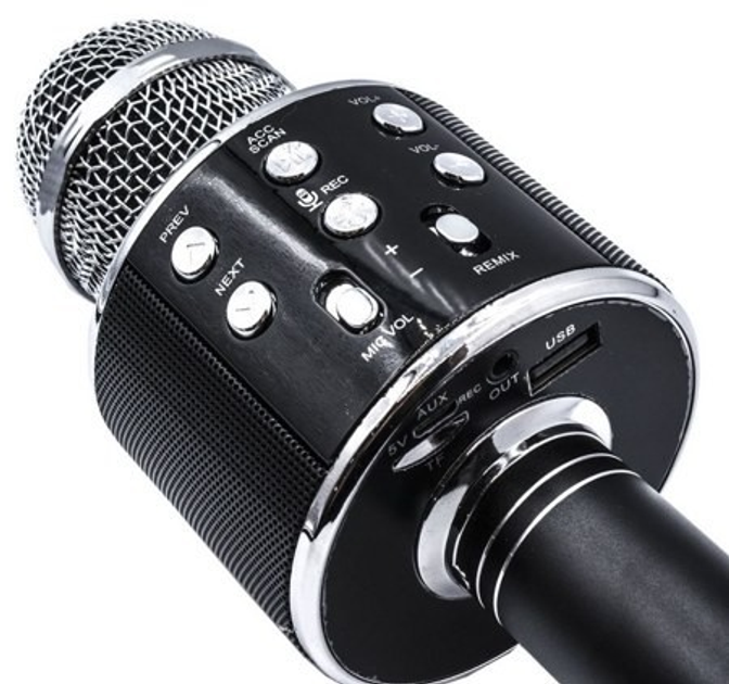 Микрофон для караоке Wster WS-858 Черный - изображение 2