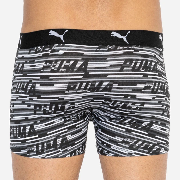 Набір трусів-боксерів чоловічих бавовняних Puma Logo Aop Boxer 2P 501003001200 2 шт S Сірі з білим та чорним (8718824805405) - Фото 3 Набір трусів-боксерів чоловічих бавовняних Puma Logo Aop Boxer 2P 501003001200 2 шт S Сірі з білим та чорним (8718824805405) - зображення 3