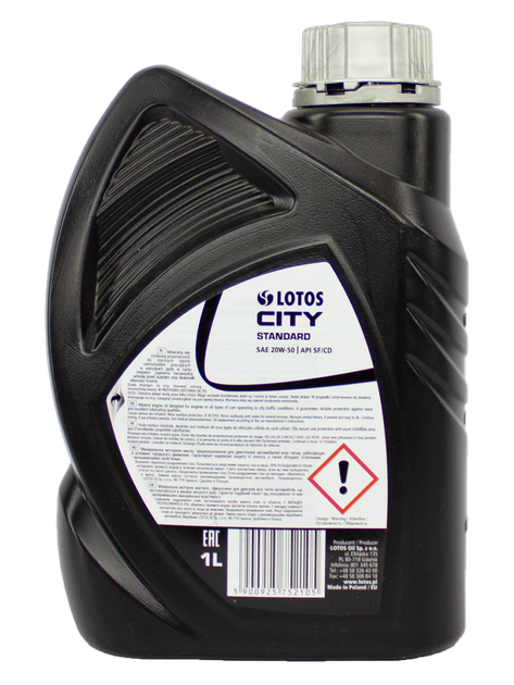 Олива моторна LOTOS Oil CITY STANDARD SF/CD 20W-50 1 л (WF-K107520-0N0) - зображення 2