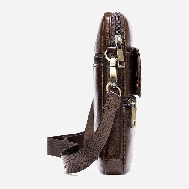 Мужская сумка кожаная Vintage 14990 Коричневая - Фото 2 Мужская сумка кожаная Vintage 14990 Коричневая - изображение 2