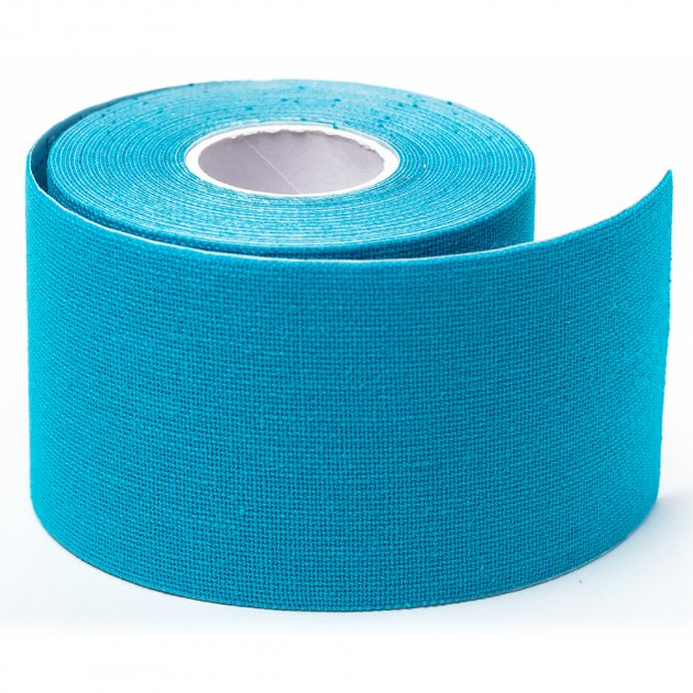 Кінезіо тейп спортивний Kinesiology Tape 5 м х 5 см Блакитний - зображення 1