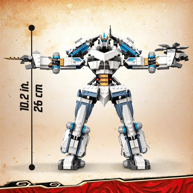 Zestaw klocków LEGO Ninjago Starcie tytanów Mech 840 elementów (71738) - obraz 7