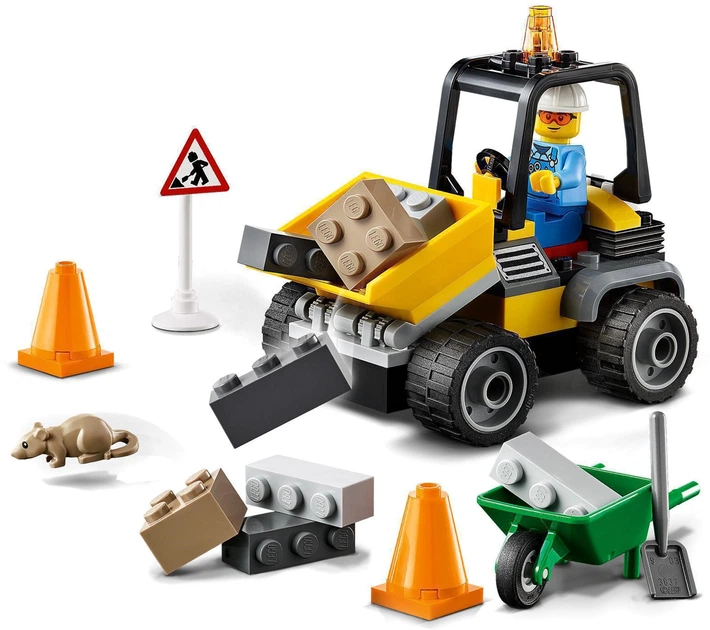 Zestaw klocków LEGO City Great Vehicles Pickup do robót drogowych 58 elementów (60284) - obraz 12