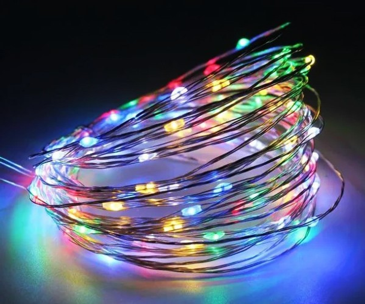 Гирлянда медная проволока 100LED (RD-7106) 10м (контрол.220V) лампочки ...