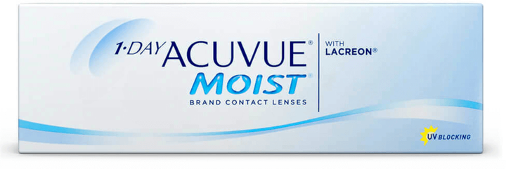 Контактні лінзи 1-DAY ACUVUE MOIST BC=8.5 DIA=14.2 PWR=-4.50 10 лінз - Фото 1 Контактні лінзи 1-DAY ACUVUE MOIST BC=8.5 DIA=14.2 PWR=-4.50 10 лінз - изображение 1