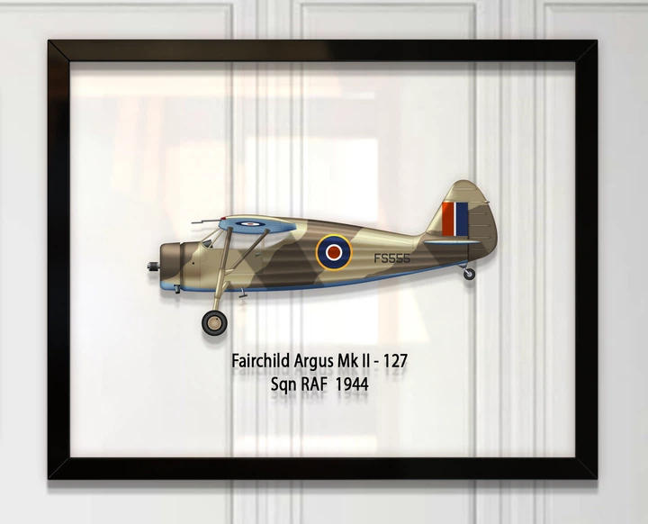 Принт на стекле Artel «Самолет Fairchild 24 Argus Mk II 127 Эскадрилья 1944 год» 25 x 20см - Фото 1 Принт на стекле Artel «Самолет Fairchild 24 Argus Mk II 127 Эскадрилья 1944 год» 25 x 20см - изображение 1