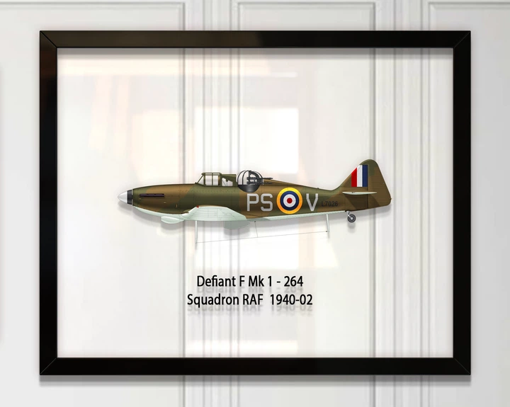 Принт на склі Artel «Винищувач RAF Boulton Paul Defiant Mk 1 1940» 50 x 40см - Фото 1 Принт на склі Artel «Винищувач RAF Boulton Paul Defiant Mk 1 1940» 50 x 40см - зображення 1