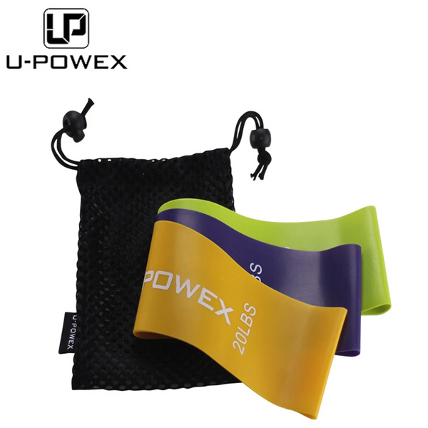 Резинки для фитнеса и спорта U-powex Широкие, эспандер для тренировок комплект из 3 штук Разноцветные L001 - изображение 3