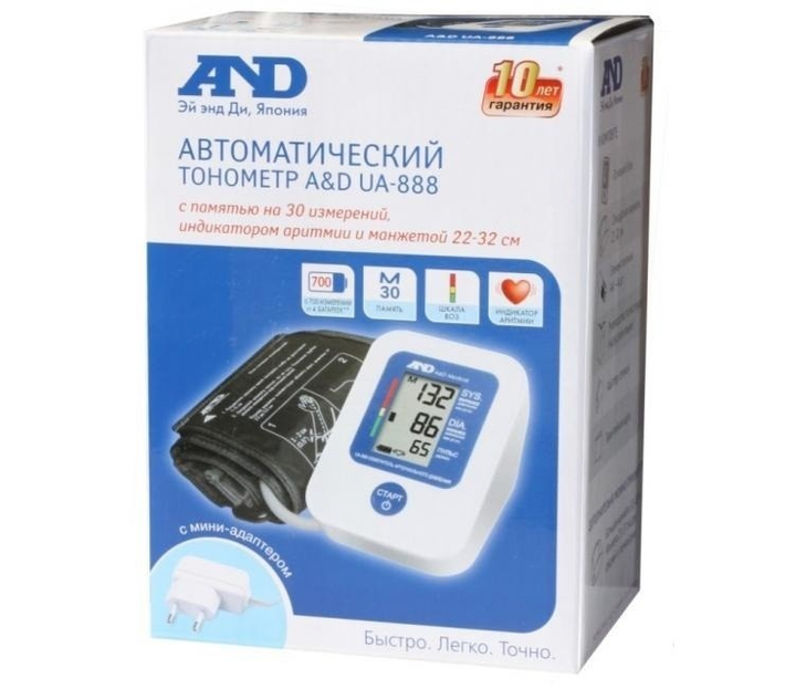 Автоматичний тонометр AND UA 888 EAC з адаптером - зображення 2