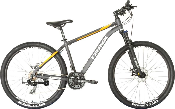 Акция на Велосипед TRINX M116 Elite 27.5" 17" 2021 Matt-Grey-Orange-Grey (M116Elite.17MGOG) от Rozetka