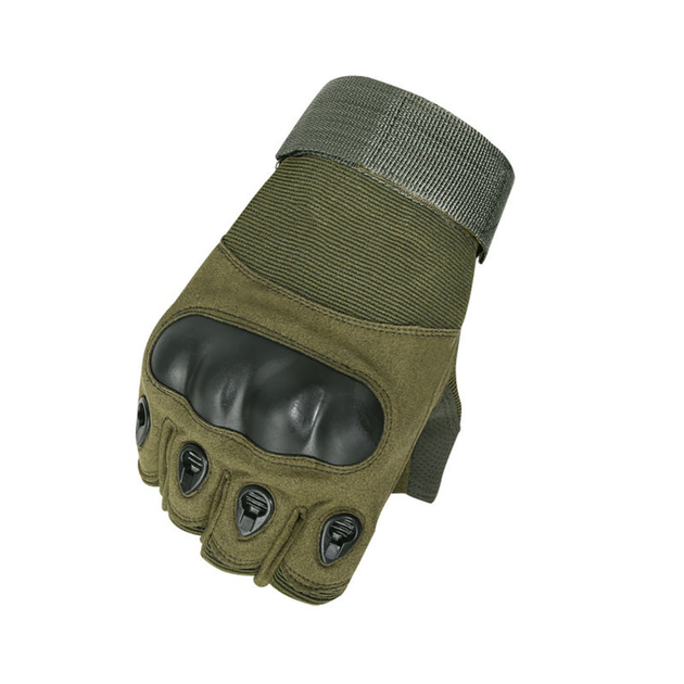 Перчатки тактические Lesko E301 Green L беспалые армейские для спецслужб - изображение 1