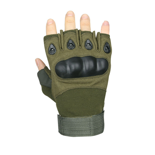 Перчатки тактические Lesko E301 Green M беспалые военные - изображение 1