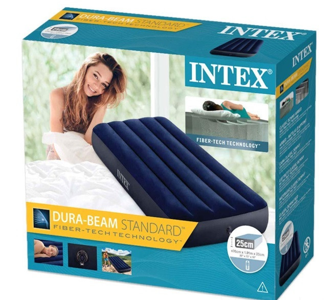 Пляжний надувний матрац Intex одномісний розміром 191 х 76 х 25 см - зображення 6