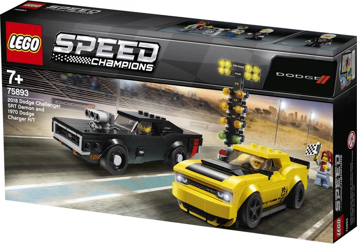 Zestaw klocków LEGO Speed Champions Cars 2018 Dodge Challenger SRT Demon oraz 1970 Dodge Charger R/T 478 elementów (75893) - obraz 4