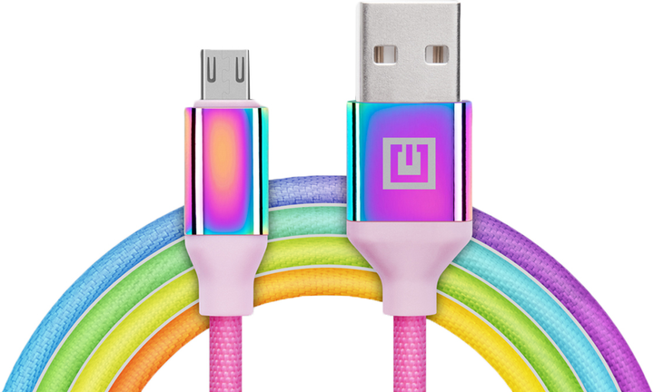 Кабель Real-El Premium USB A - Micro USB Rainbow 1 м (EL123500052) - зображення 1