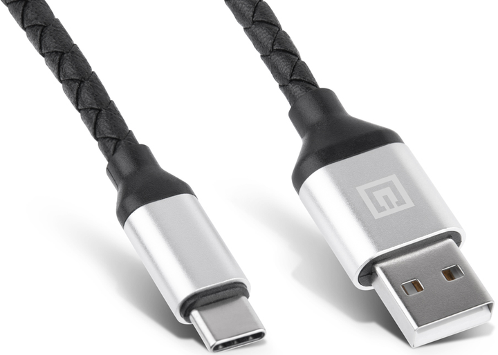 Кабель Real-El Premium USB A - Type C Leather 1 м Black-silver (EL123500049) - зображення 4