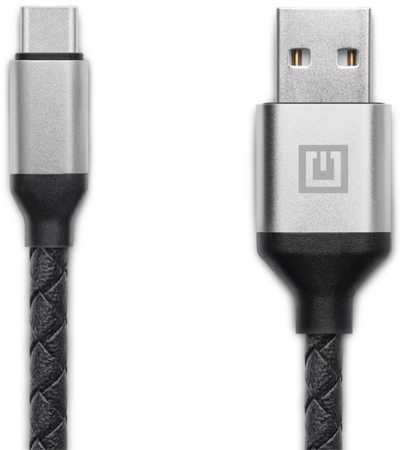 Кабель Real-El Premium USB A - Type C Leather 1 м Black-silver (EL123500049) - зображення 5