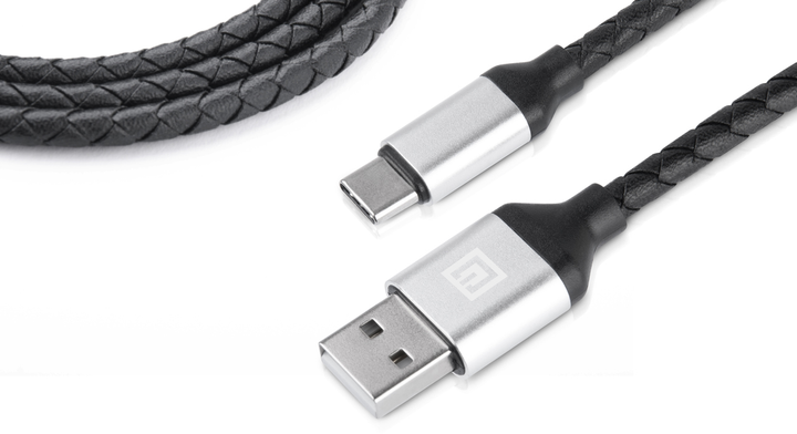Кабель Real-El Premium USB A - Type C Leather 1 м Black-silver (EL123500049) - зображення 6