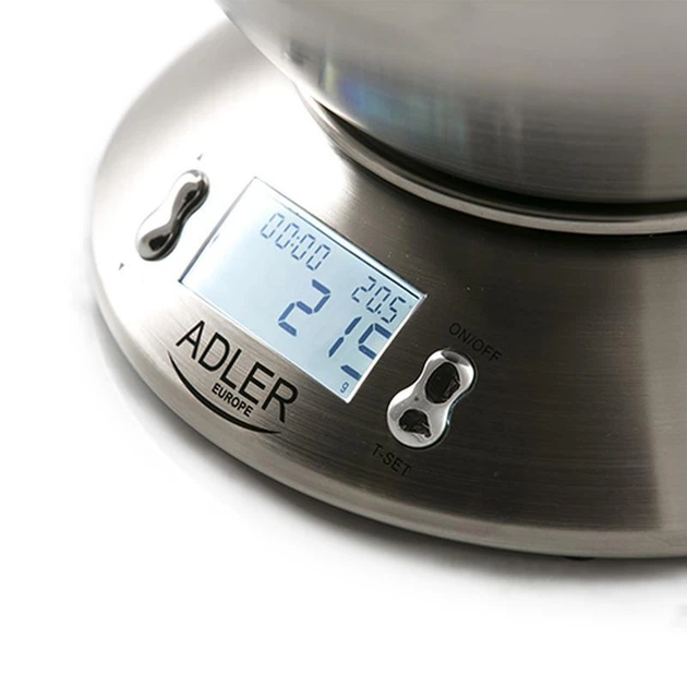 Весы кухонные электронные с чашей Adler AD 3134 до 5 кг нерж сталь, измерение температуры, точность до 1 г - изображение 4