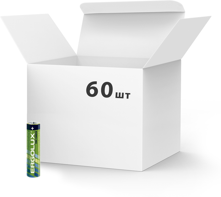 Упаковка Батарейка ERGOLUX R03 Shrink 1x4 60 шт (R03SR4)(Пак ...