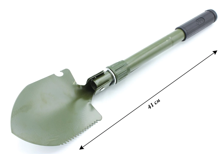 Лопата саперная складная Камуфляж H-139, Чехол, Зеленая (t073) - изображение 1