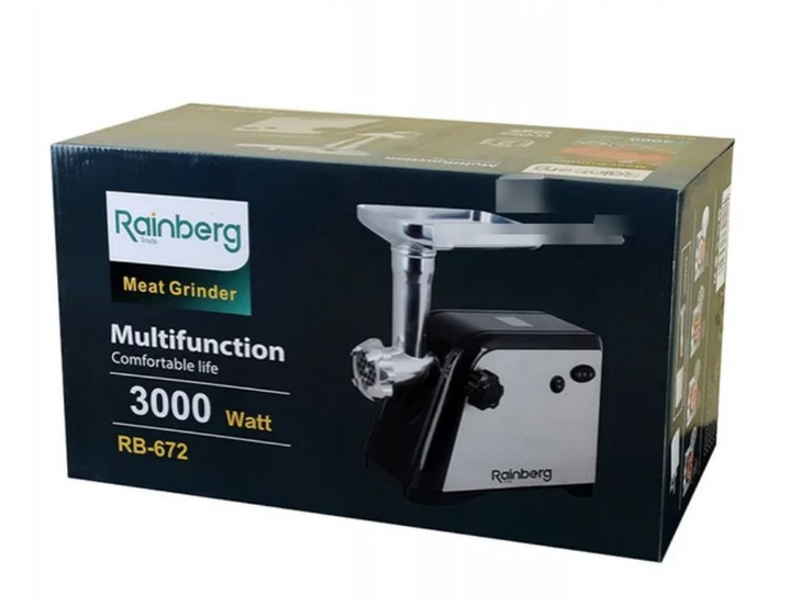 Мясорубка электрическая Rainberg RB-672 бытовая с соковыжималкой 3000 Вт Черный (775327) - изображение 6