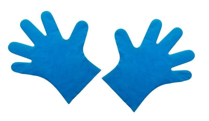 Рукавички одноразові нестерильні, неопудрені TPE Unex Medical Products розмір M 200 шт. — 100 пар Блакитні (77-46-1) - зображення 2