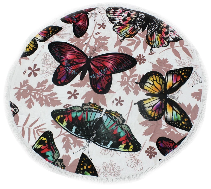 Акция на Пляжний рушник MirSon №5081 Summer Time Butterflies 150x150 см от Rozetka