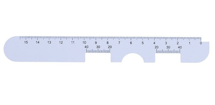 Лінійка пупілометр № 4 Hbbit Tools для підбору очок 150 мм (mpm_7448) - зображення 1