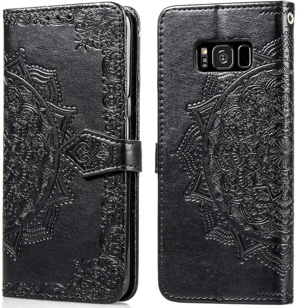Чехол Vintage для Samsung Galaxy S8 / G950 книжка с узором черный - Фото 1 Чехол Vintage для Samsung Galaxy S8 / G950 книжка с узором черный - изображение 1