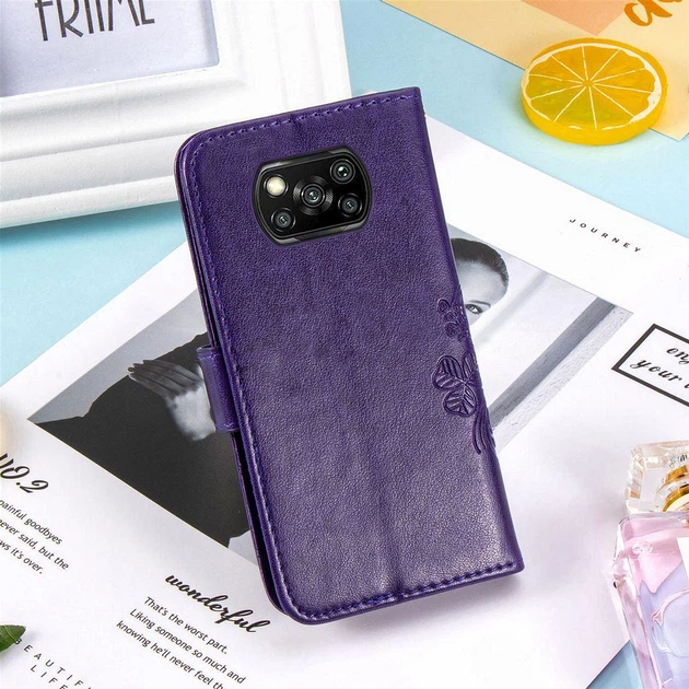 Чехол Clover для Xiaomi Poco X3 / X3 Pro книжка кожа PU с визитницей фиолетовый - изображение 5