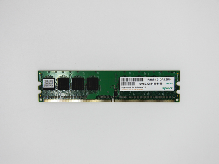 Оперативная память Apacer DIMM 1Gb DDR2-800MHz PC2-6400 CL5 (78.01GA0 ...
