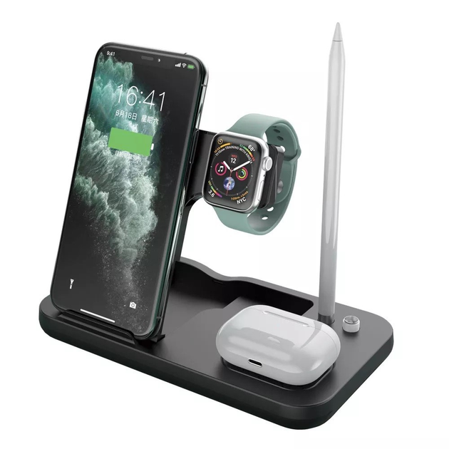 Беспроводная док-станция Fast Charge 15W 4в1 для iPhone/ Android/Apple ...