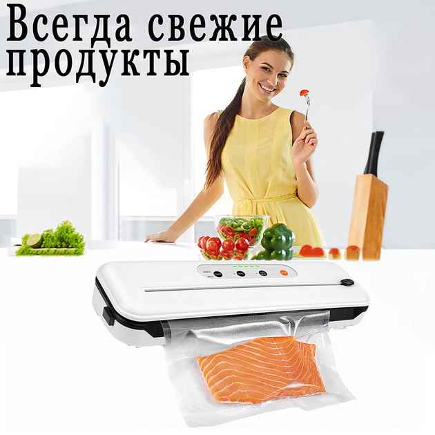 Вакууматор упаковщик еды с пакетами Wi-simple 6611 со встроенным ножом - изображение 2